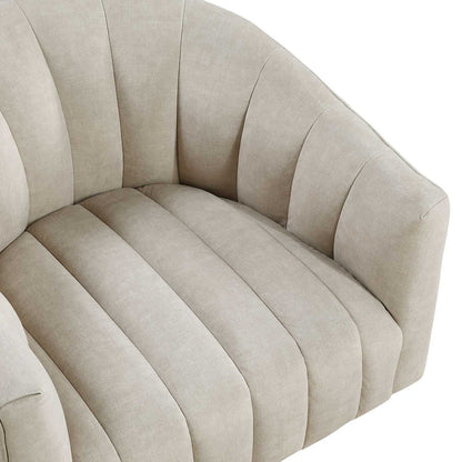 Taupe Velvet Accent Chair Modern Luxury Living Room Furniture, 1pc Swivel Chair Comfortable Barrel Back - luxuryhomedecoridea.com
