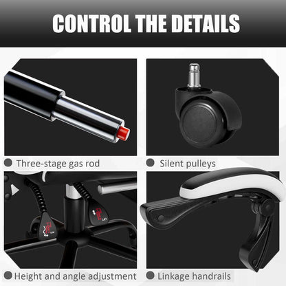 Ergonomic Gaming Chair for Adults, Comfortable Computer Chair for Heavy People, Adjustable Height Office Desk Chair with Wheels, Breathable Leather Video Game Chairs - luxuryhomedecoridea.com