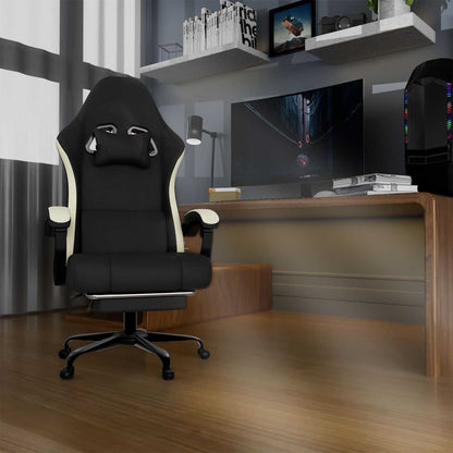 Ergonomic Gaming Chair with Pocketed Spring Cushion, Breathable Fabric Computer Chair with Footrest, Adjustable Lumbar Support Video Game Chair for Adults (Fabric) - luxuryhomedecoridea.com