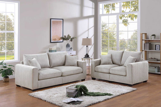 ClassSofa And Loveseat w Pillows Square Arms Plush Couch - luxuryhomedecoridea.com