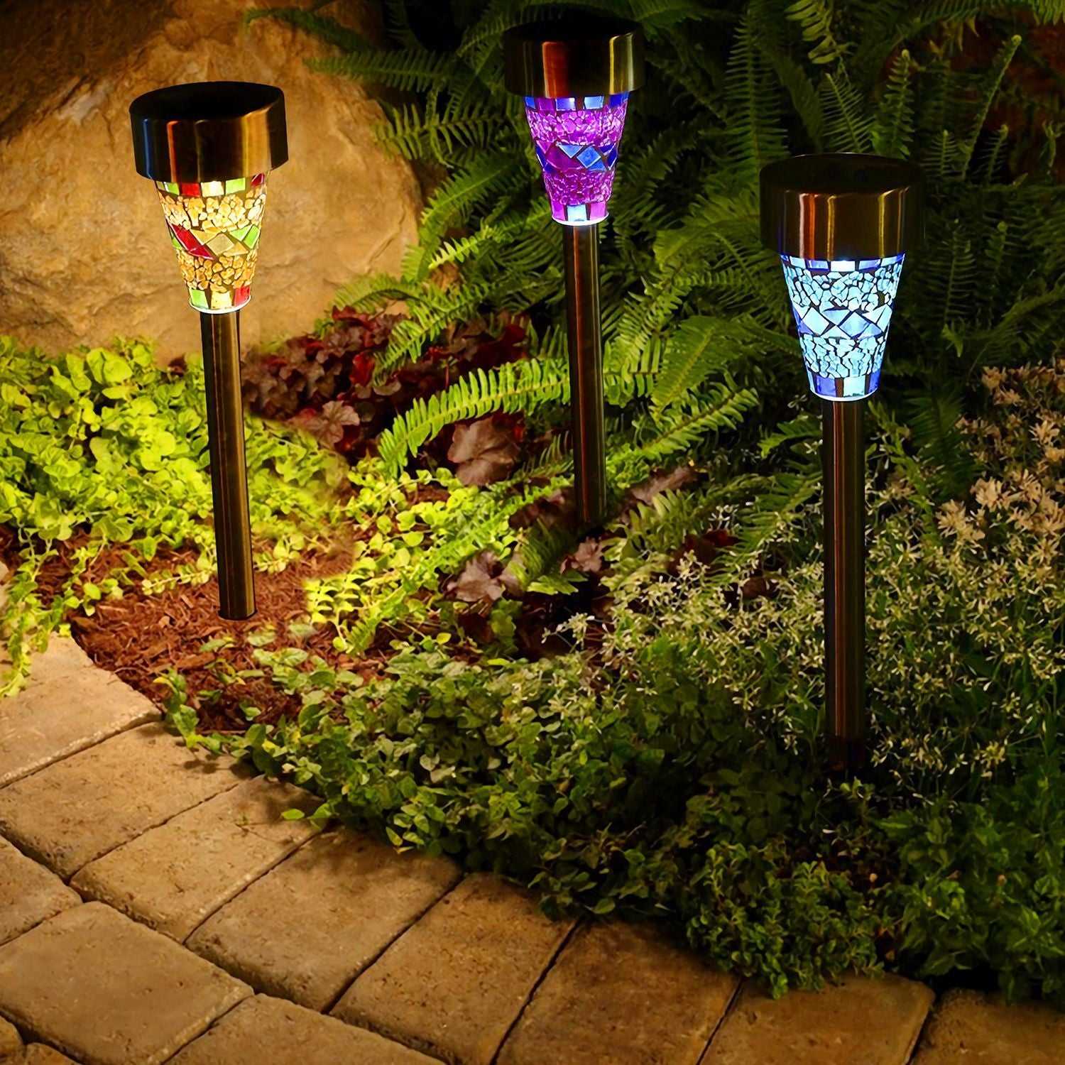 6Packs Solar Garden Lights Outdoor Solar Pathway Lights IP44 Water-resistant Landscape Lights 8Hrs Lawn Lamps for Yard Driveway Walkway - luxuryhomedecoridea.com