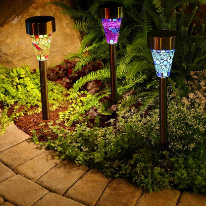 6Packs Solar Garden Lights Outdoor Solar Pathway Lights IP44 Water-resistant Landscape Lights 8Hrs Lawn Lamps for Yard Driveway Walkway - luxuryhomedecoridea.com