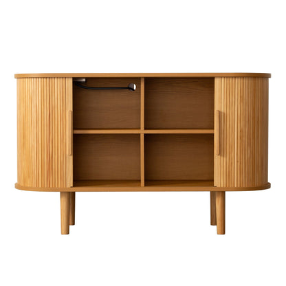 Fralimk Sideboard Buffet Cabinet with Storage, Modern Fluted Storage Cabinet for Dining Room, Tambour Door Console Table for Living Room, Office Storage Cabinet or TV Stand, Accent Sideboard Cabinet - luxuryhomedecoridea.com