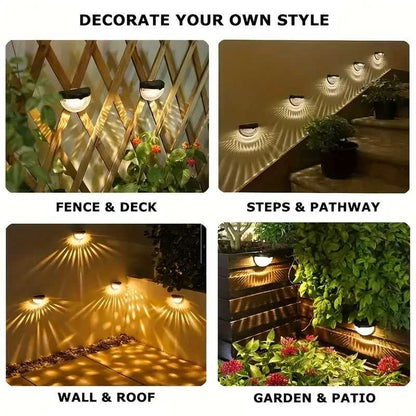 12/6 Solar fence lights, solar platform lights, solar wall lights, rechargeable solar cells, suitable for front porches, security lights, wall installation, terraces, fences, garages, decoration - luxuryhomedecoridea.com