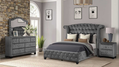 Sophia Queen Bed 4 Piece Gray - luxuryhomedecoridea.com