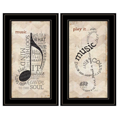 Trendy Decor 4U "Music" Framed Wall Art, Modern Home Decor Framed Print for Living Room, Bedroom & Farmhouse Wall Decoration by Marla Rae - luxuryhomedecoridea.com