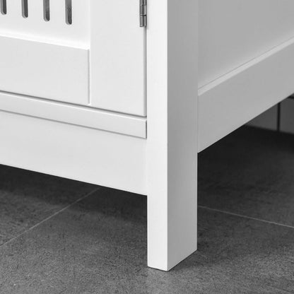Under Sink Storage Cabinet Bathroom 2 Doors Shelf White Pedestal Vanity Organizer - luxuryhomedecoridea.com