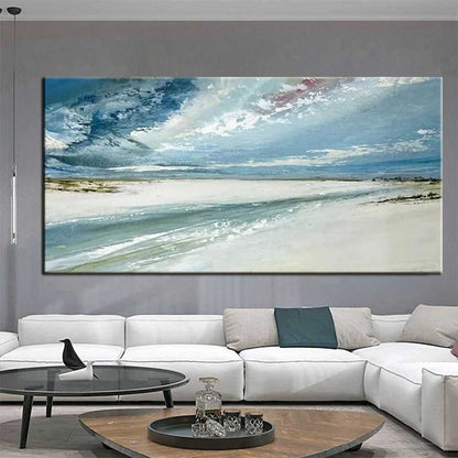 Hand Painted Oil Paintings Abstract Seascape Painting Beach Ocean Living Room Hallway Luxurious Decorative Painting - luxuryhomedecoridea.com