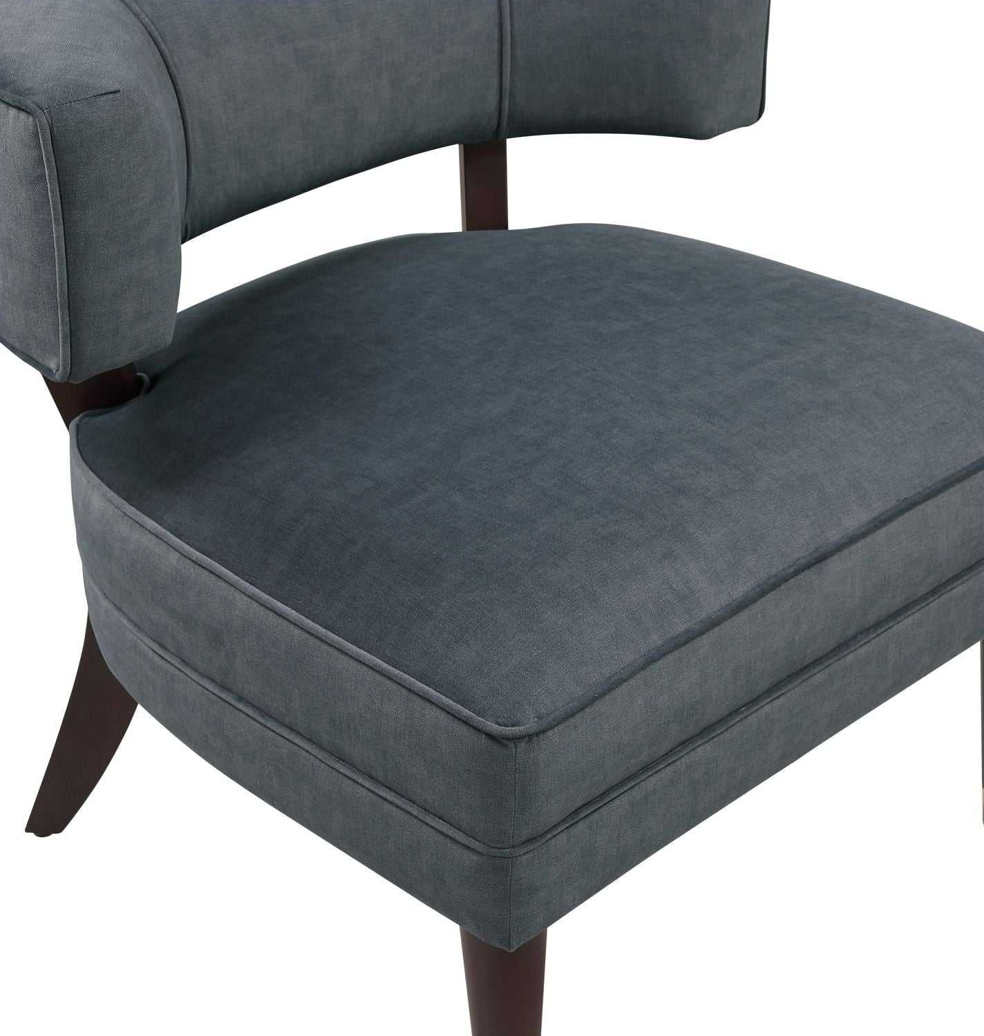 Elegant Style Accent Chair Dark Gray Velvet Upholstery Barrel-Back Solid Wood Luxury Living Room Furniture 1pc - luxuryhomedecoridea.com