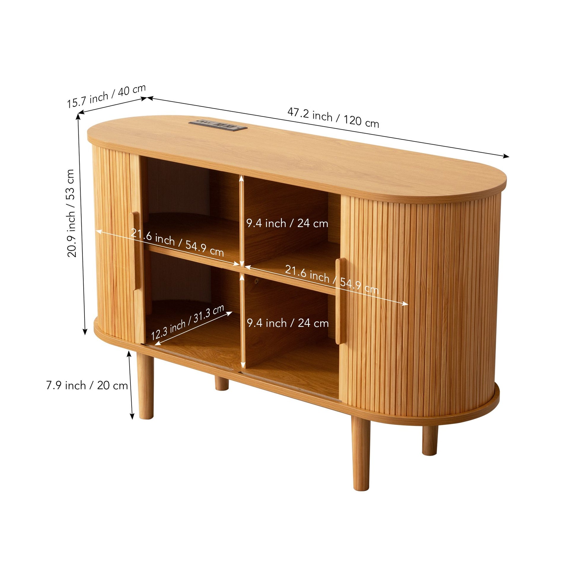 Fralimk Sideboard Buffet Cabinet with Storage, Modern Fluted Storage Cabinet for Dining Room, Tambour Door Console Table for Living Room, Office Storage Cabinet or TV Stand, Accent Sideboard Cabinet - luxuryhomedecoridea.com
