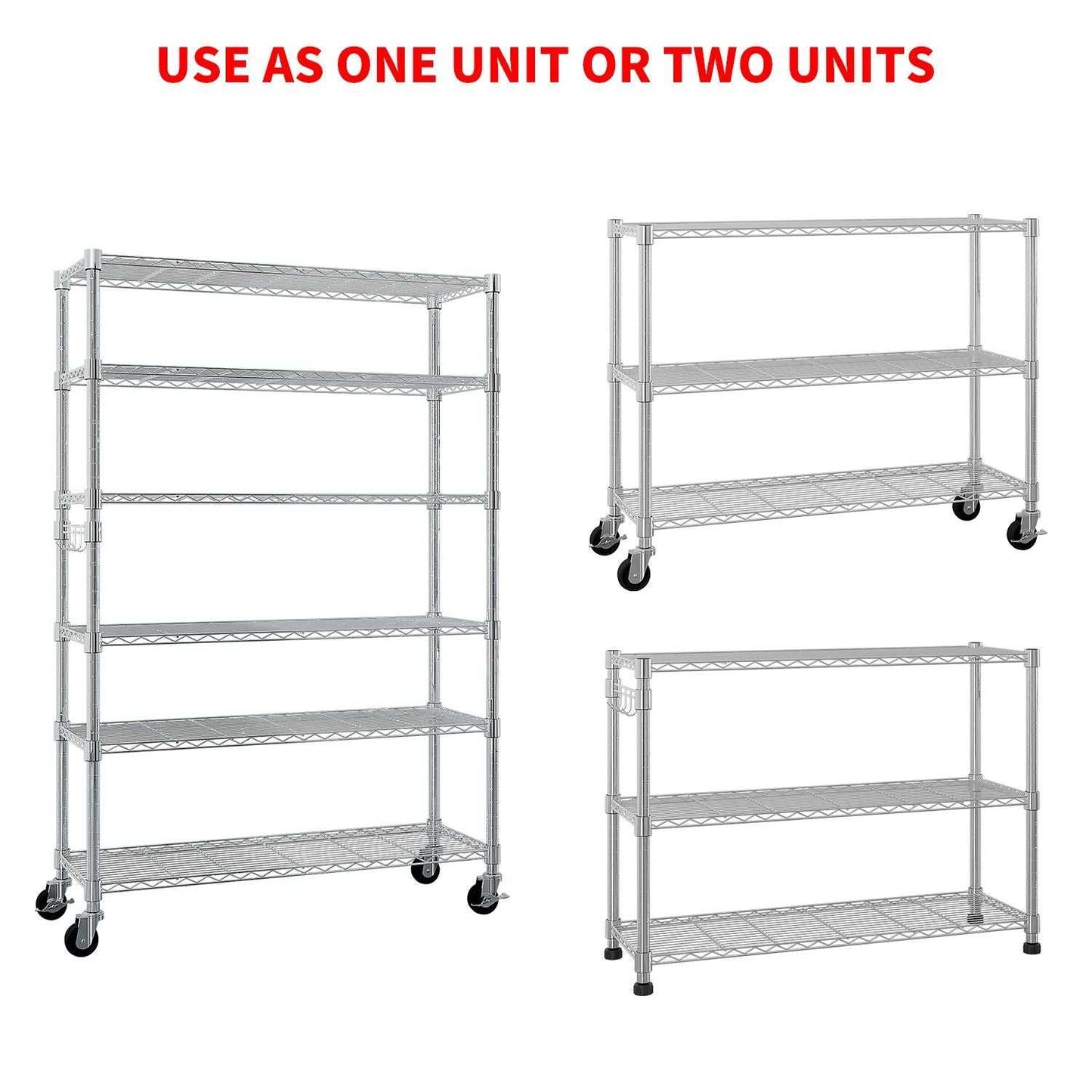 Heavy Duty Metal Storage Rack 6 Tier Removable and Freely Adjustable - luxuryhomedecoridea.com