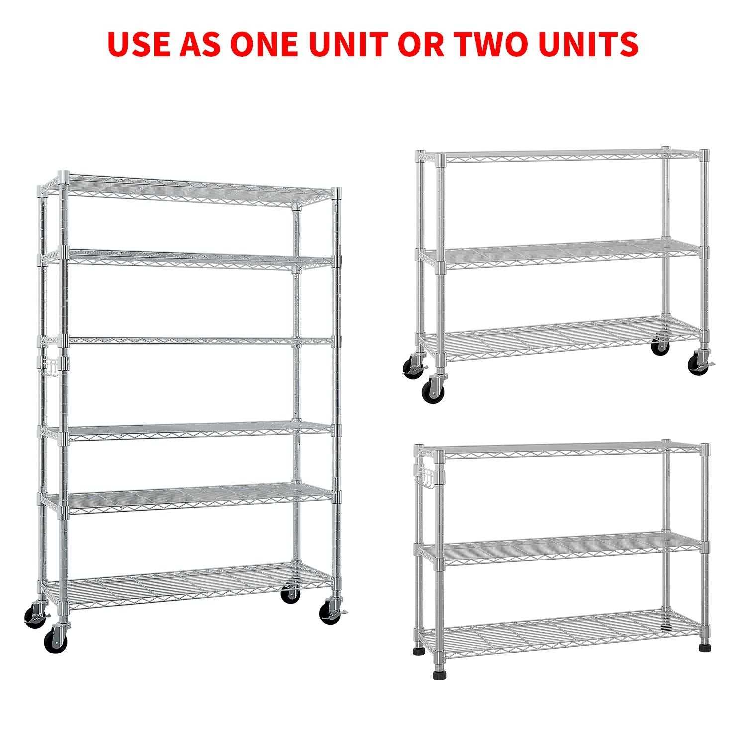 Heavy Duty Metal Storage Rack 6 Tier Removable and Freely Adjustable - luxuryhomedecoridea.com