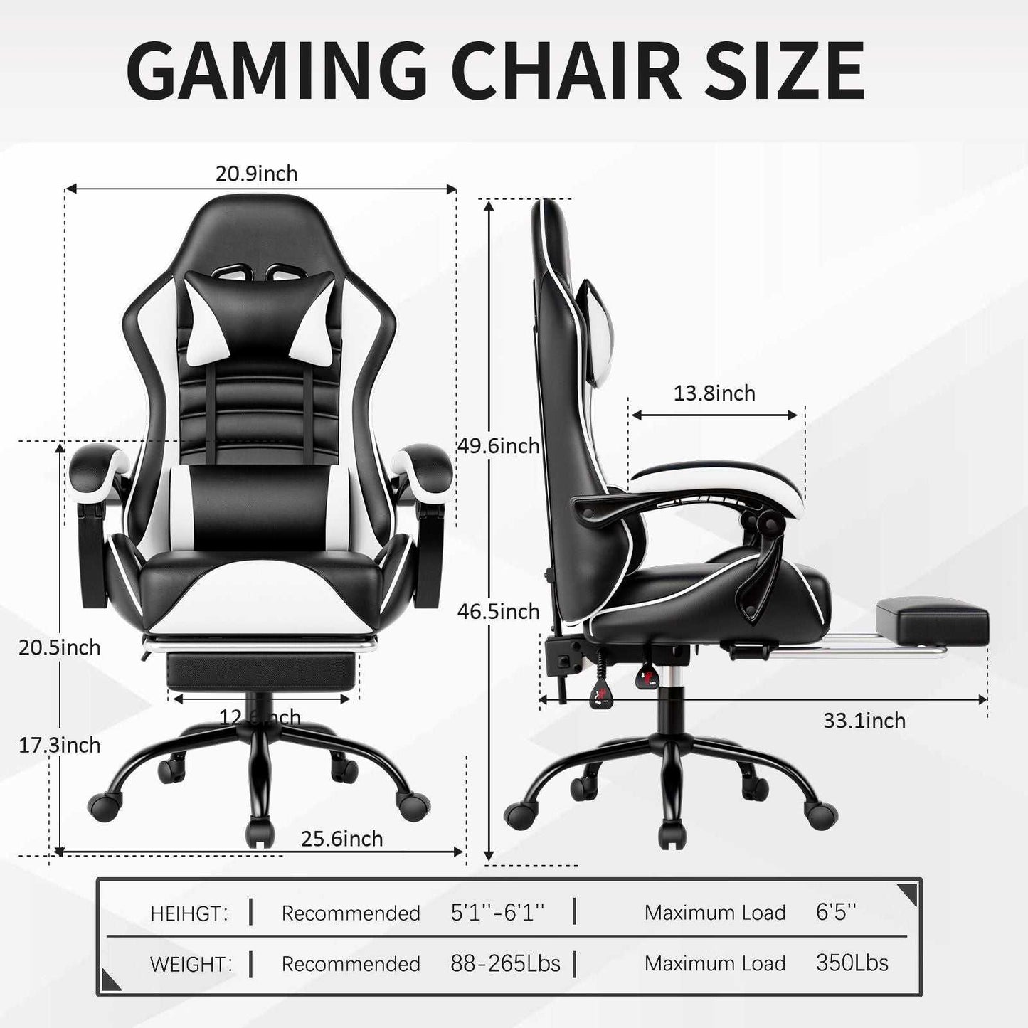 Ergonomic Gaming Chair for Adults, Comfortable Computer Chair for Heavy People, Adjustable Height Office Desk Chair with Wheels, Breathable Leather Video Game Chairs - luxuryhomedecoridea.com