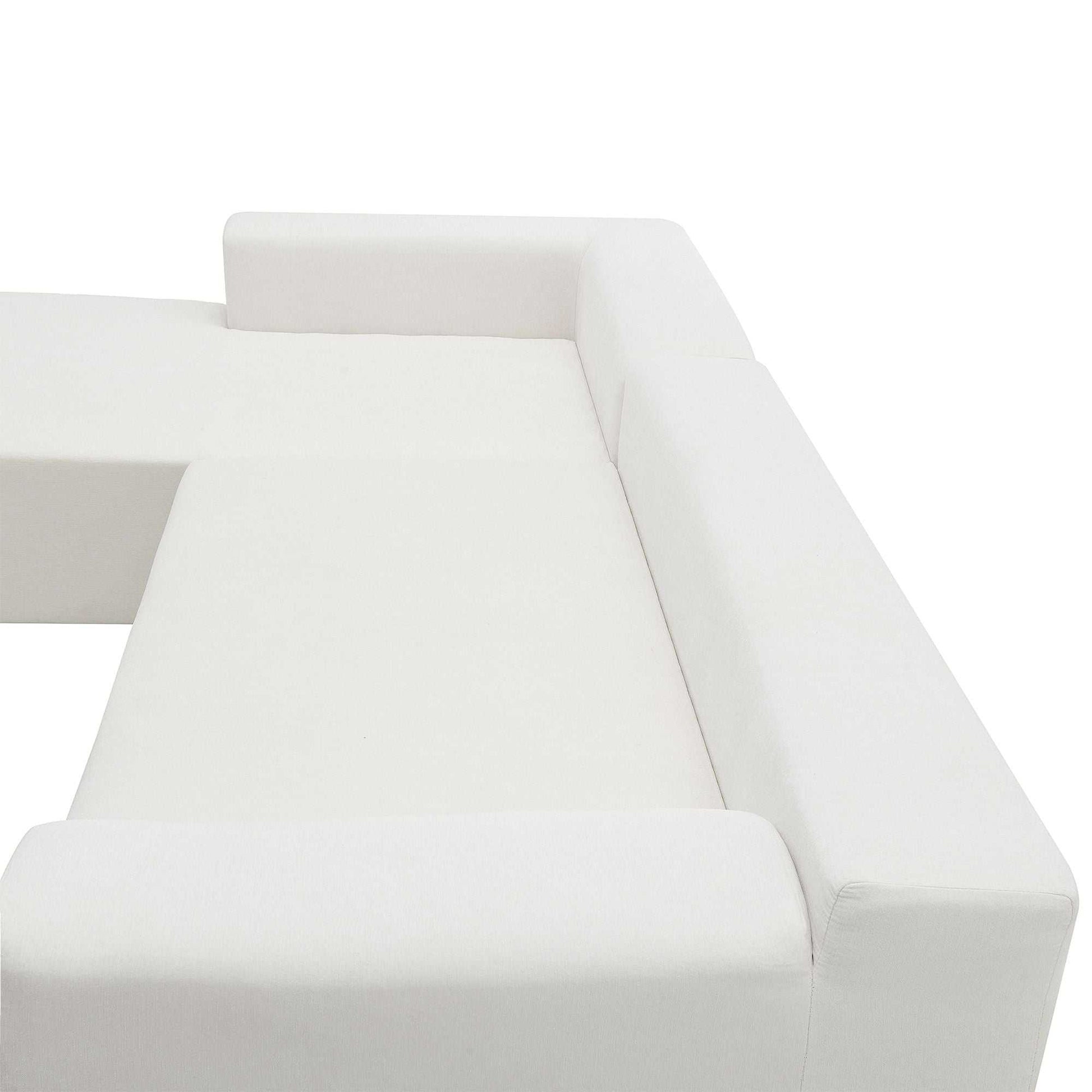 109*68" Modular Sectional Living Room Sofa Set, Modern Minimalist Style Couch, Upholstered Sleeper Sofa for Living Room, Bedroom, Salon, 2 PC Free Combination, L-Shape, Cream - luxuryhomedecoridea.com