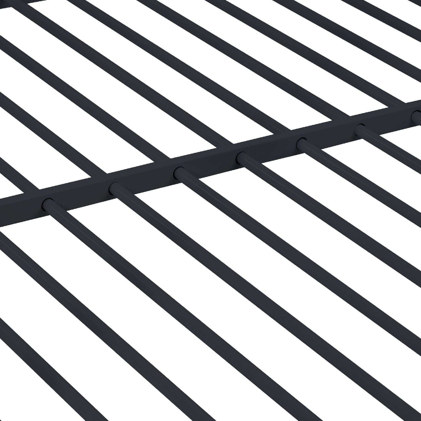 Full Over Full Bunk Bed, Heavy Duty Metal Bunk Bed Frame with Built-in Ladder and Safety Guard Rail, Low Metal Bunk Bed Frame for Kids, No Boxspring Required, For Small Spaces, Black - luxuryhomedecoridea.com