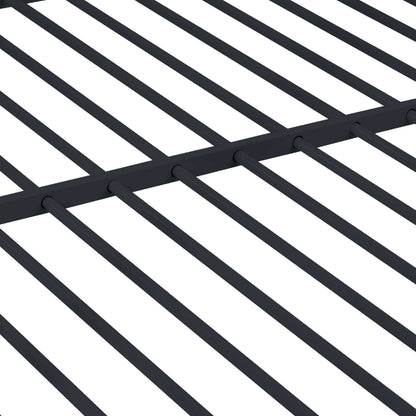 Full Over Full Bunk Bed, Heavy Duty Metal Bunk Bed Frame with Built-in Ladder and Safety Guard Rail, Low Metal Bunk Bed Frame for Kids, No Boxspring Required, For Small Spaces, Black - luxuryhomedecoridea.com