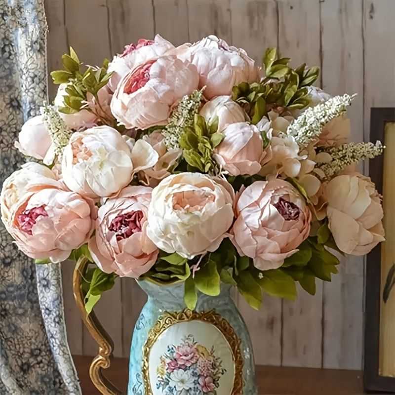 1pc, Realistic Peony Silk Flowers for Home Decor and Weddings - DIY Craft and Bridal Bouquet - Indoor and Outdoor Decoration - luxuryhomedecoridea.com
