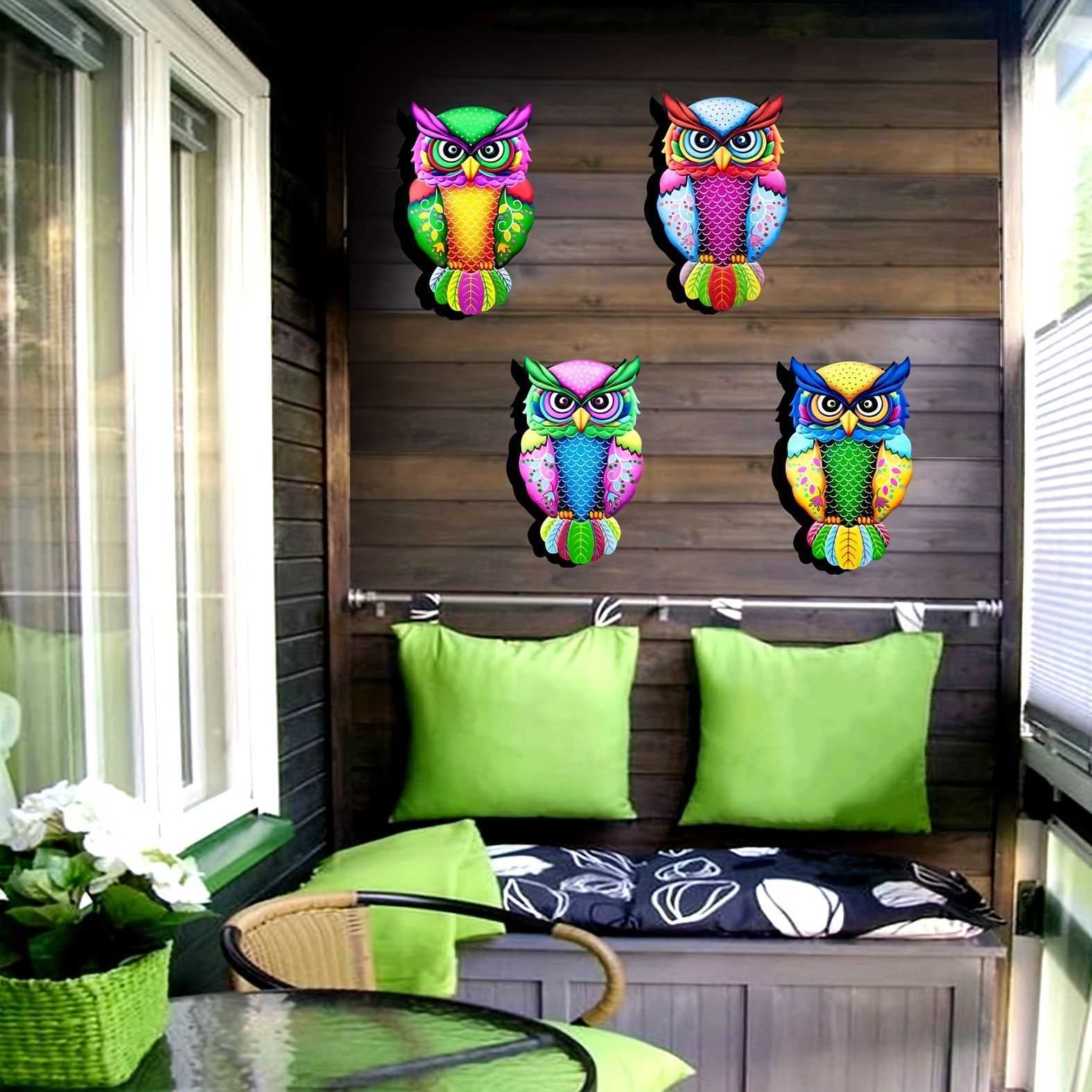 1pc Metal Owl Wall Decor, Outside Garden Decoration, Yard Art Outdoor Patio Fence Lawn Ornament, Home Decor, Room Decor, Party Supplies, Birthday Gift, Holiday Decor - luxuryhomedecoridea.com