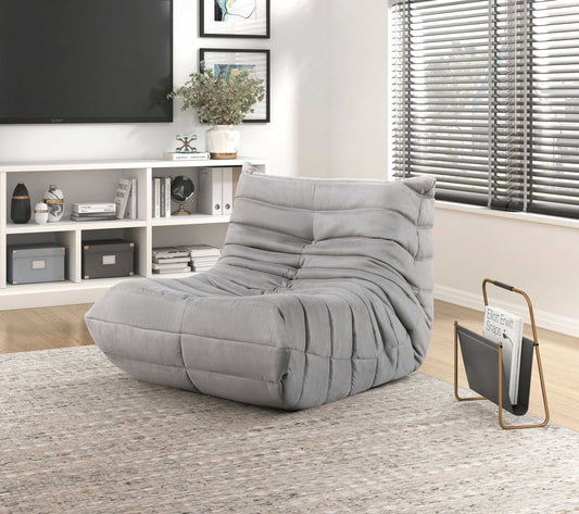 Luxury Accent Chair Button-Tufted Detail Gray Microfiber Comfy Chair Living Room Furniture 1pc - luxuryhomedecoridea.com