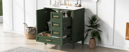 30" Bathroom Vanity , Modern Bathroom Cabinet with Sink Combo Set, Bathroom Storage Cabinet with a Soft Closing Door and 3 Drawers, Solid Wood Frame - luxuryhomedecoridea.com