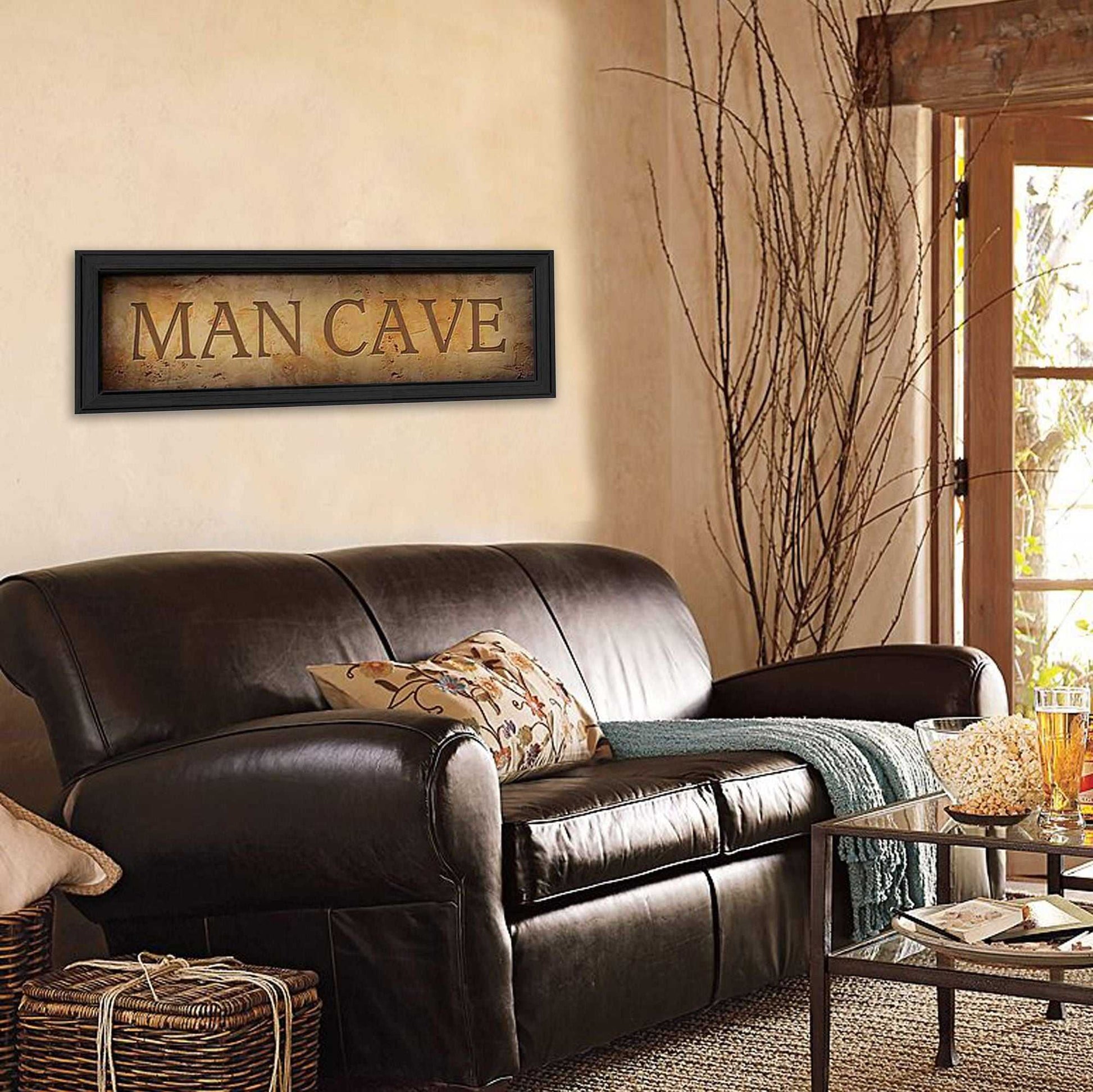"Man Cave" By John Jones, Printed Wall Art, Ready To Hang Framed Poster, Black Frame - luxuryhomedecoridea.com