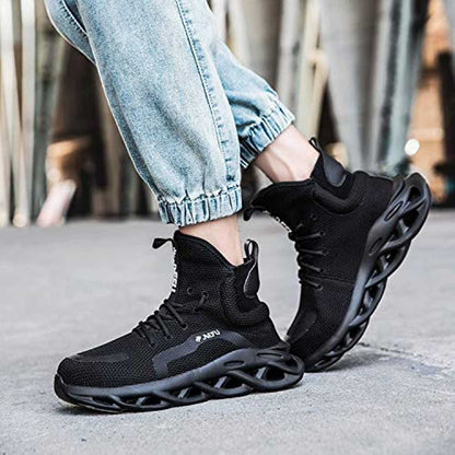 JIEFU Work Safety Boots Breathable Lightweight Reliable Durable Steel Toe Industrial Construction Shoes - luxuryhomedecoridea.com