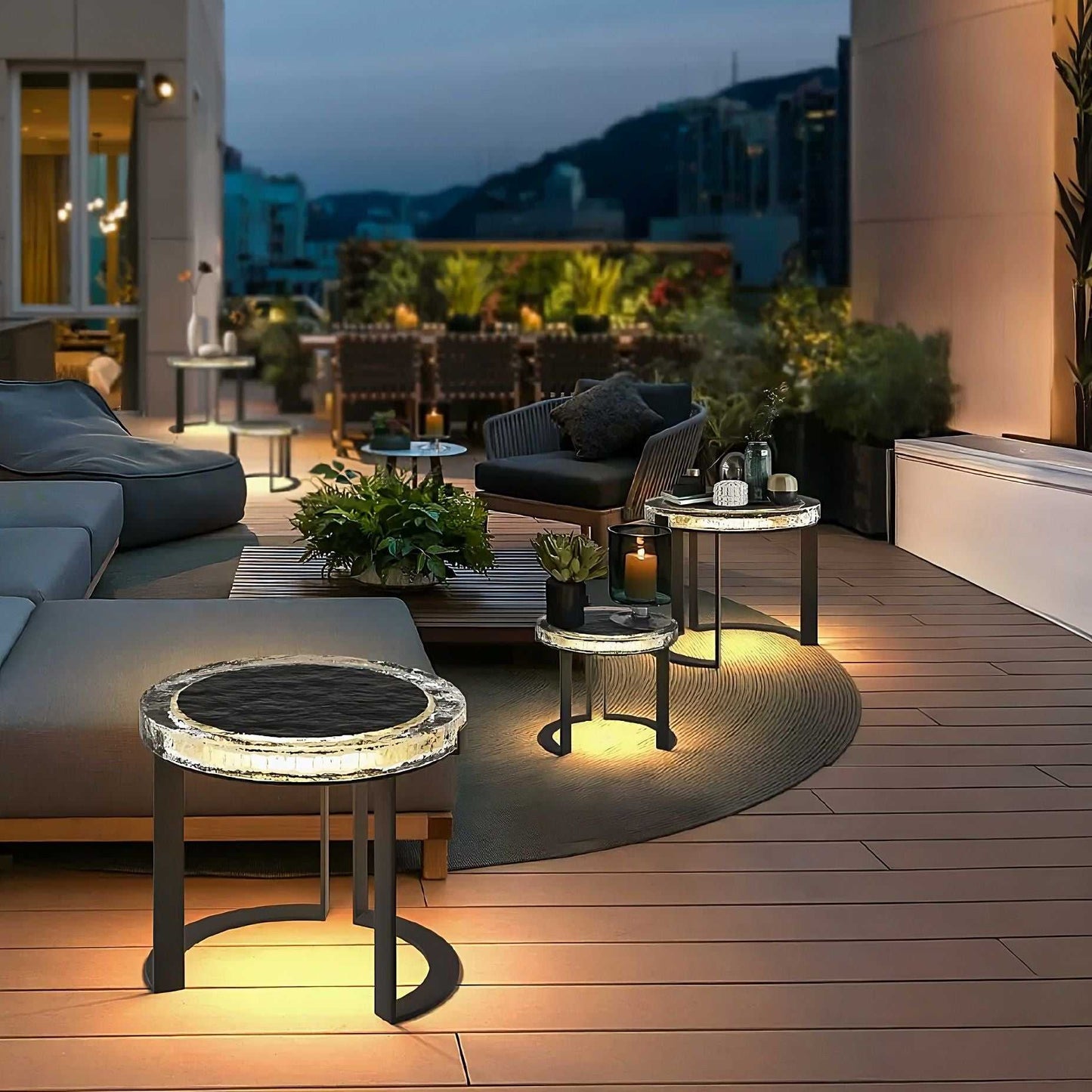 Outdoor Solar powered Garden Table, LED side table, Outdoor garden decorations, Waterproof Outdoor Lightings - luxuryhomedecoridea.com
