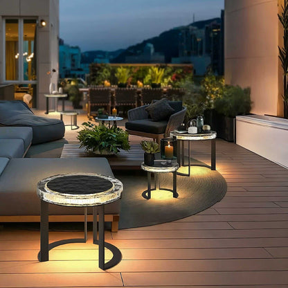 Outdoor Solar powered Garden Table, LED side table, Outdoor garden decorations, Waterproof Outdoor Lightings - luxuryhomedecoridea.com