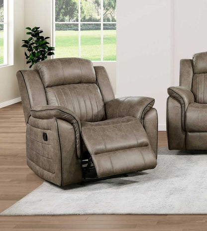 Classic Sandy Brown 1pc Reclining Chair Plush Comfort Pillow-Top Arms Vertical Tufting Solid Wood Luxury Living Room Furniture - luxuryhomedecoridea.com
