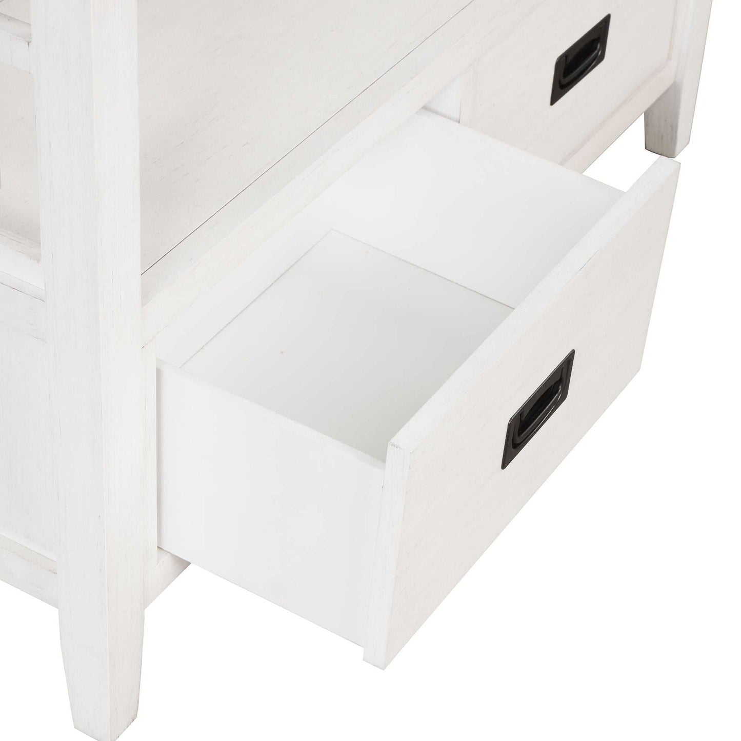 36'' Farmhouse Pine Wood Console Table Entry Sofa Table with 4 Drawers & 1 Storage Shelf for Entryway Living Room Bedroom Hallway Kitchen (Antique White) - luxuryhomedecoridea.com