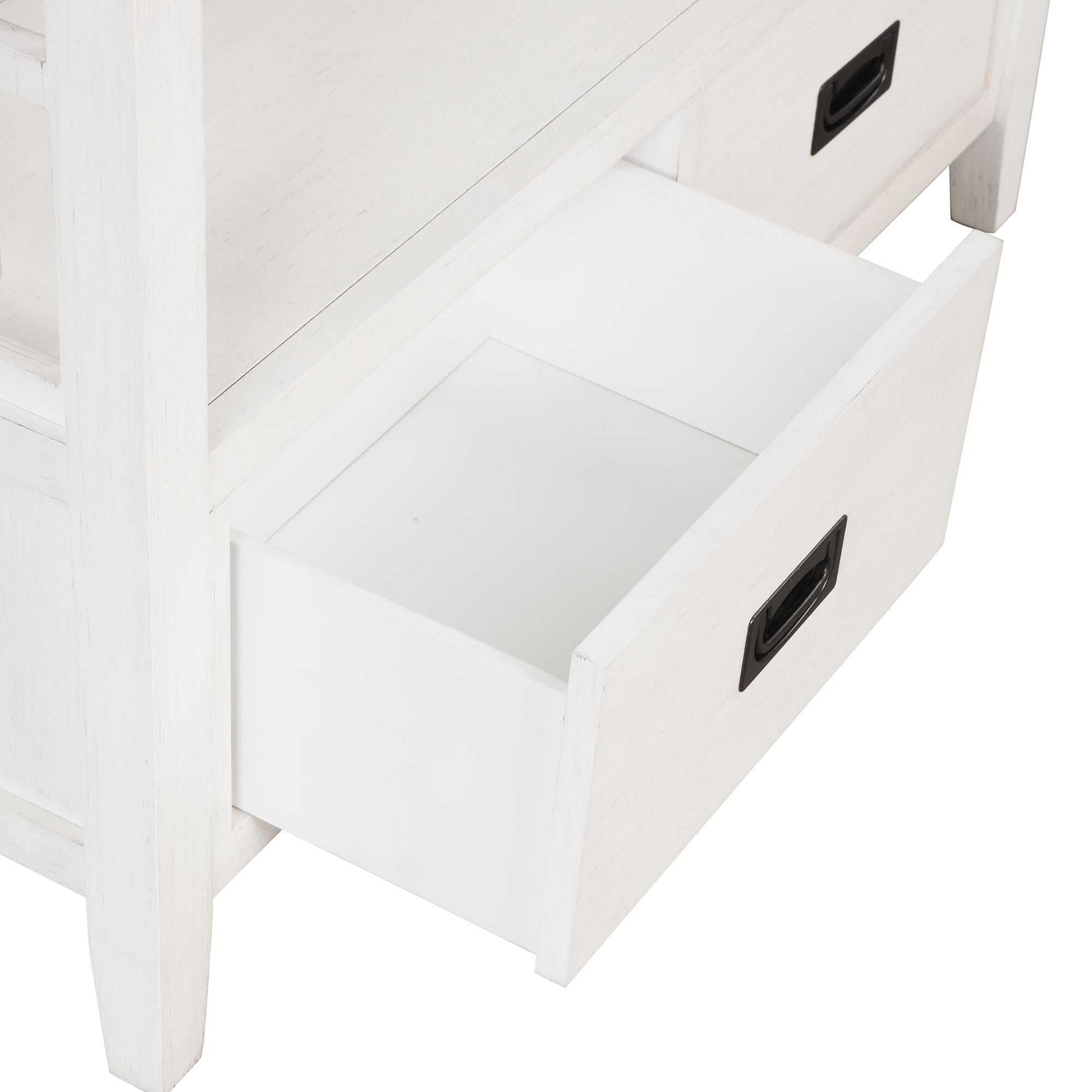 36'' Farmhouse Pine Wood Console Table Entry Sofa Table with 4 Drawers & 1 Storage Shelf for Entryway Living Room Bedroom Hallway Kitchen (Antique White) - luxuryhomedecoridea.com