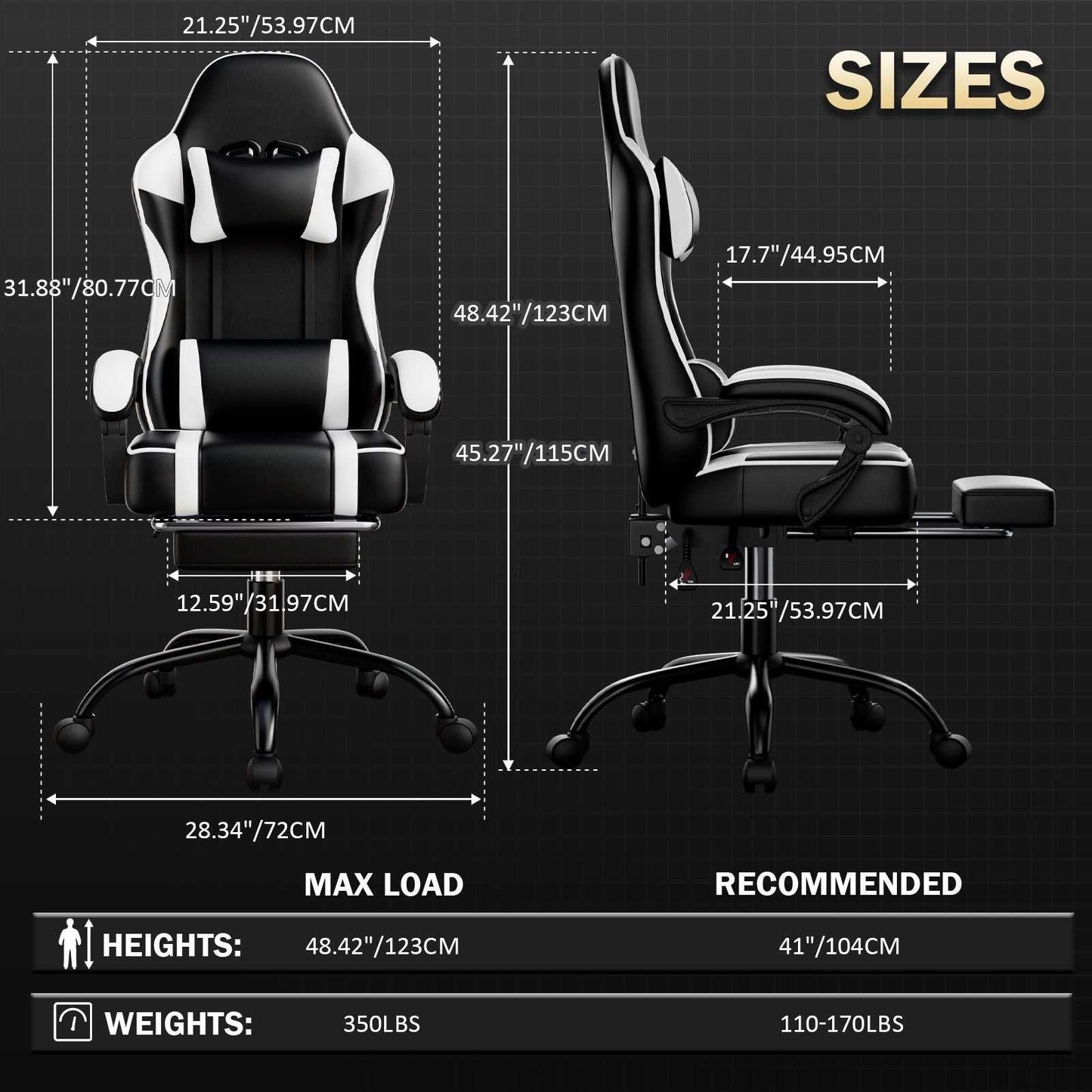 Video Game Chairs for Adults, PU Leather Gaming Chair with Footrest, 360°Swivel Adjustable Lumbar Pillow Gamer Chair, Comfortable Computer Chair for Heavy People - luxuryhomedecoridea.com