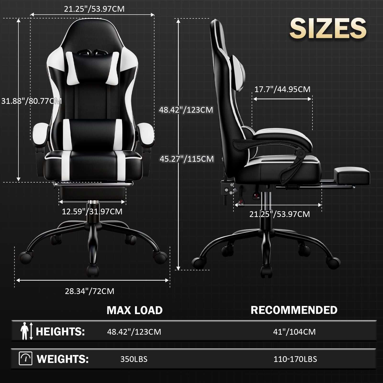 Video Game Chairs for Adults, PU Leather Gaming Chair with Footrest, 360°Swivel Adjustable Lumbar Pillow Gamer Chair, Comfortable Computer Chair for Heavy People - luxuryhomedecoridea.com
