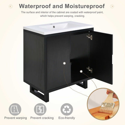 30" Bathroom vanity Set with Sink, Combo Cabinet, Bathroom Storage Cabinet, Solid Wood Frame - luxuryhomedecoridea.com