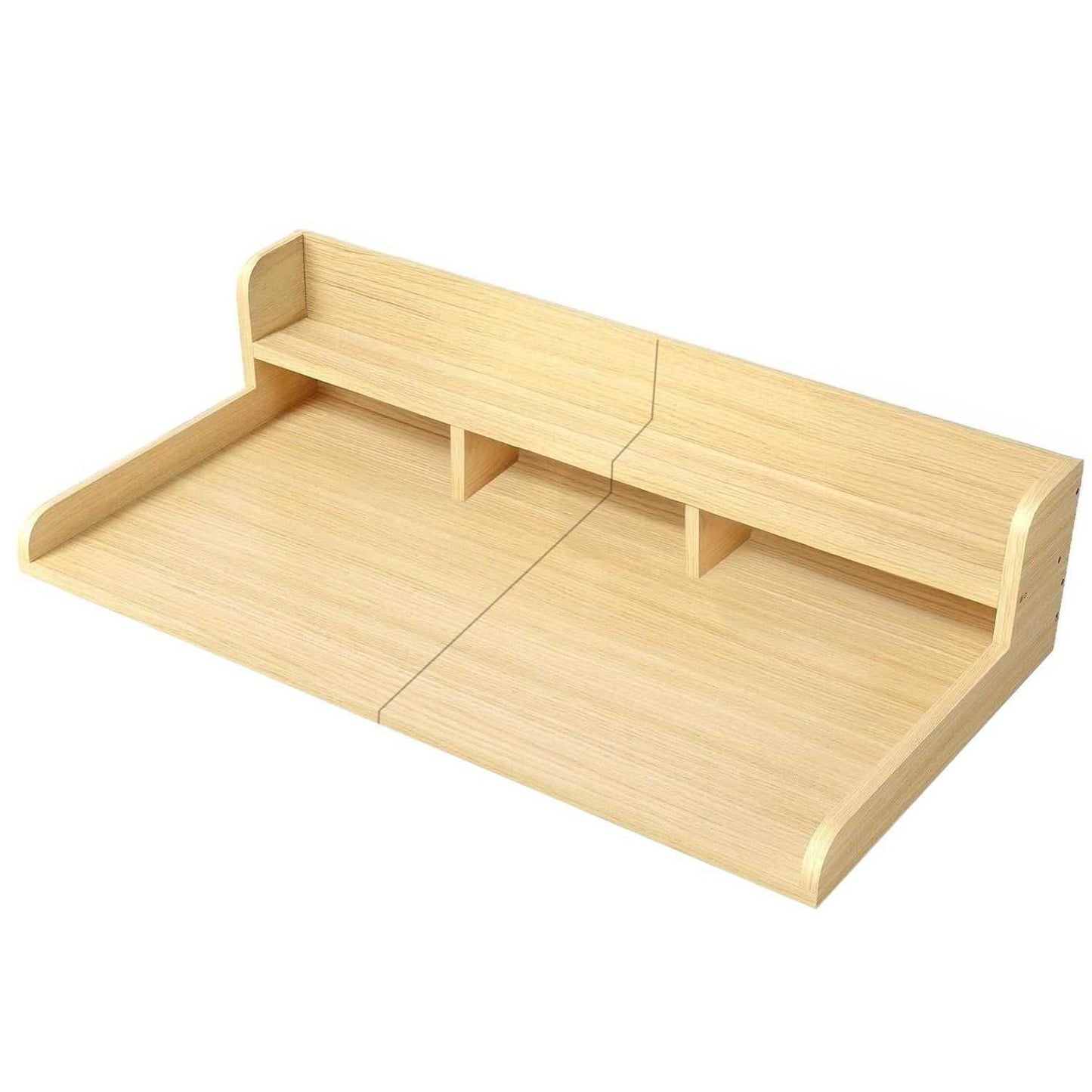 Washer Dryer Countertop with Non-slip Pads, Laundry Wood Shelf Topper with Edge, 54" Width x 27.5" Depth Double Layer Organizer for Washer and Dryer Laundry Hamper Counter Storage Organization (OAK) - luxuryhomedecoridea.com