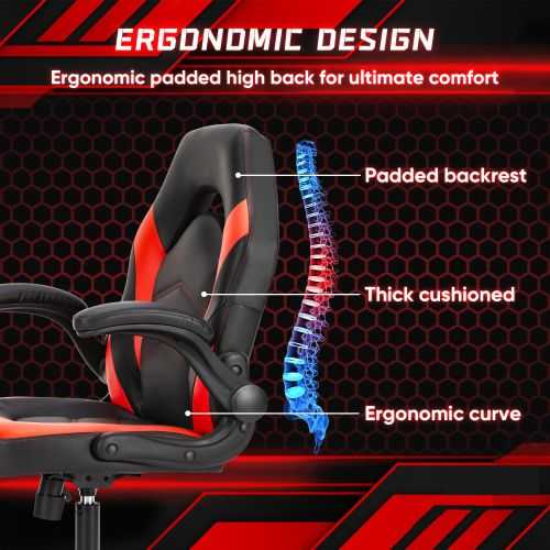 Ergonomic Office Computer Home Gaming Desk Chair Adjustable PU Leather Racing Chair Flip-up Armrest For Christmas Furniture - luxuryhomedecoridea.com