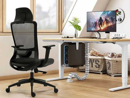 Ergonomic Mesh Office Chair with Adjustable Headrest and Lumbar Support, Breathable Back Design for Home and Office Use 8322H - luxuryhomedecoridea.com