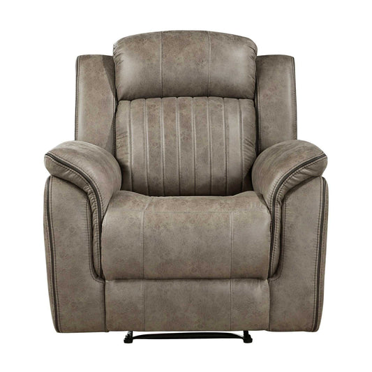 Classic Sandy Brown 1pc Reclining Chair Plush Comfort Pillow-Top Arms Vertical Tufting Solid Wood Luxury Living Room Furniture - luxuryhomedecoridea.com