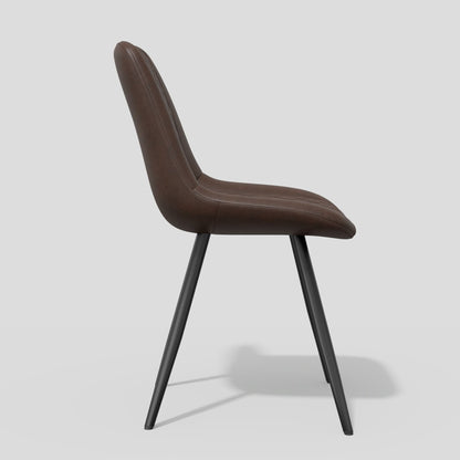 Modern Dining Chairs Set of 2, Top PU Leather Upholstered Dining Room Chairs with Metal Legs, Ergonomic Kitchen Chairs for Kitchen Dinning Room - luxuryhomedecoridea.com