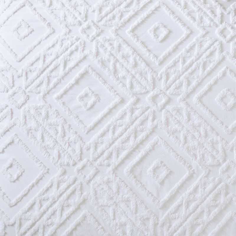 3-Piece White Chenille Cover Duvet Set, Full/Queen - luxuryhomedecoridea.com