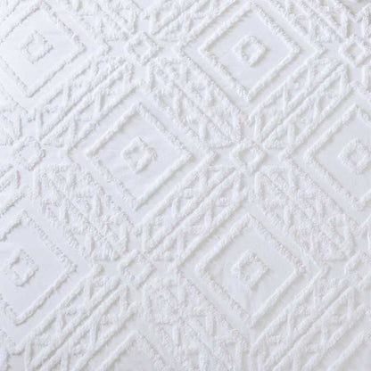3-Piece White Chenille Cover Duvet Set, Full/Queen - luxuryhomedecoridea.com