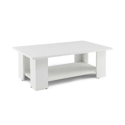 Large 41 Inch 2-tier Wooden Modern Coffee Table with Storage Shelf living room table - luxuryhomedecoridea.com