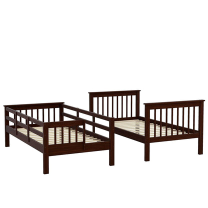 Stairway Twin-Over-Twin Bunk Bed with Storage and Guard Rail for Bedroom, Dorm - luxuryhomedecoridea.com
