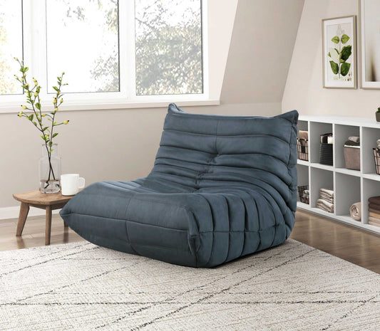 Luxury Accent Chair Button-Tufted Detail Charcoal Microfiber Comfy Chair Living Room Furniture 1pc - luxuryhomedecoridea.com