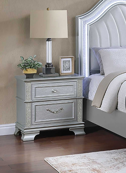 Nightstand Decorative Glitter Front 1pc Bedside Table Bedroom - luxuryhomedecoridea.com