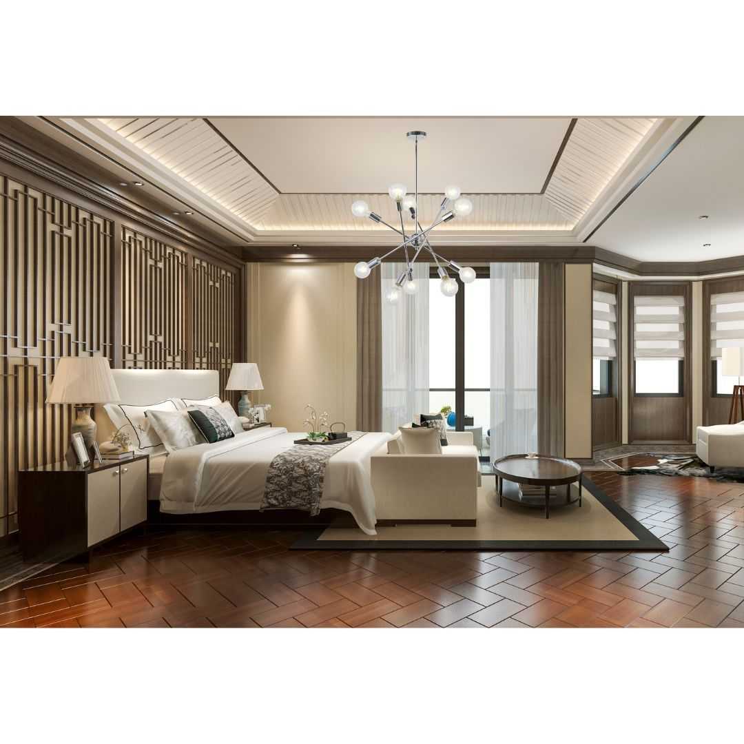 Modern Sputnik Chandelier Lighting 10 Lights with Adjustable Arms Chrome Pendant Lighting - luxuryhomedecoridea.com
