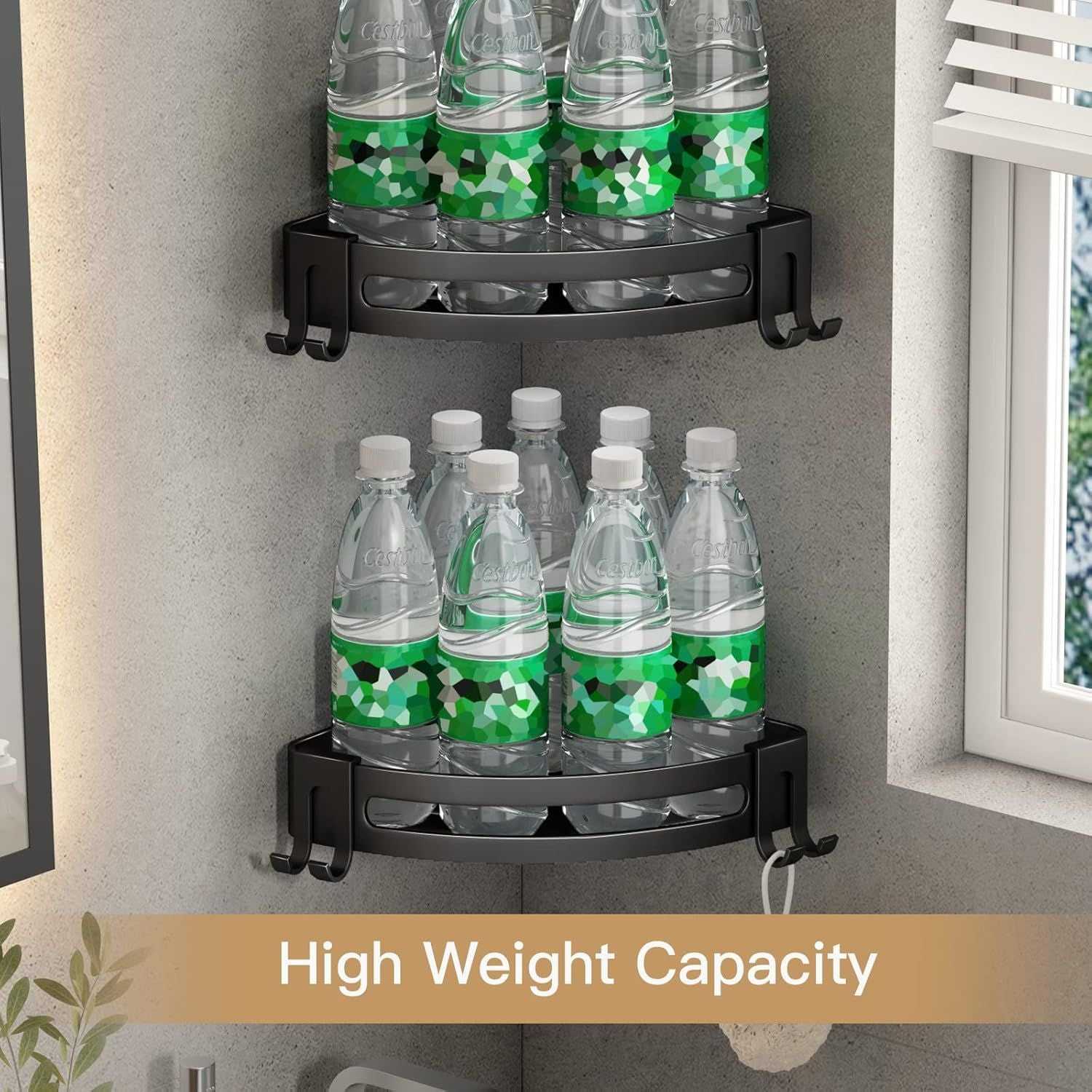 Shower Corner Shelf Caddy 2 Pack shower Organizer Corner No Drill Shower Storage Rust Proof Bathroom Corner Wall Shelf shampoo holder Silver - luxuryhomedecoridea.com