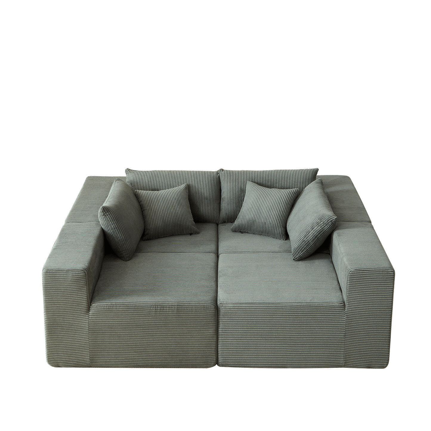 104-Inch Corduroy Modular L Shaped Sectional Sofa,Luxury Floor Couch Set,Upholstered Indoor Furniture,Foam-Filled Compressed Sofa for Living Room,Bedroom,4 PC Free Combination - luxuryhomedecoridea.com