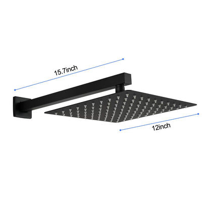 12" Wall Mount Rainfall Square Shower Head - luxuryhomedecoridea.com