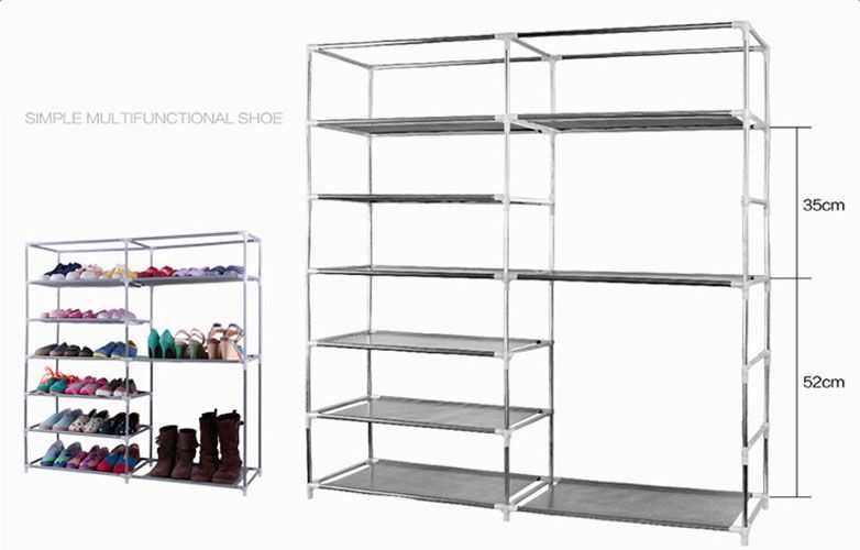 Double Rows Home Shoe Rack Shelf Storage Closet Organizer Cabinet - luxuryhomedecoridea.com